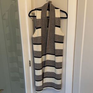 Anthropologie Gray and Cream Knit Sweater Vest